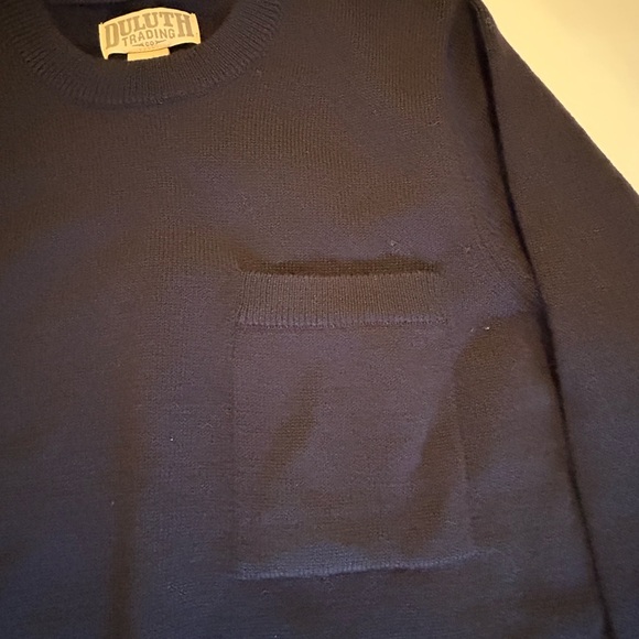 NWT $119 Duluth Trading Men's Torpedoman's Wool Crew Sweater Navy Blue Sz Medium - Picture 3 of 7